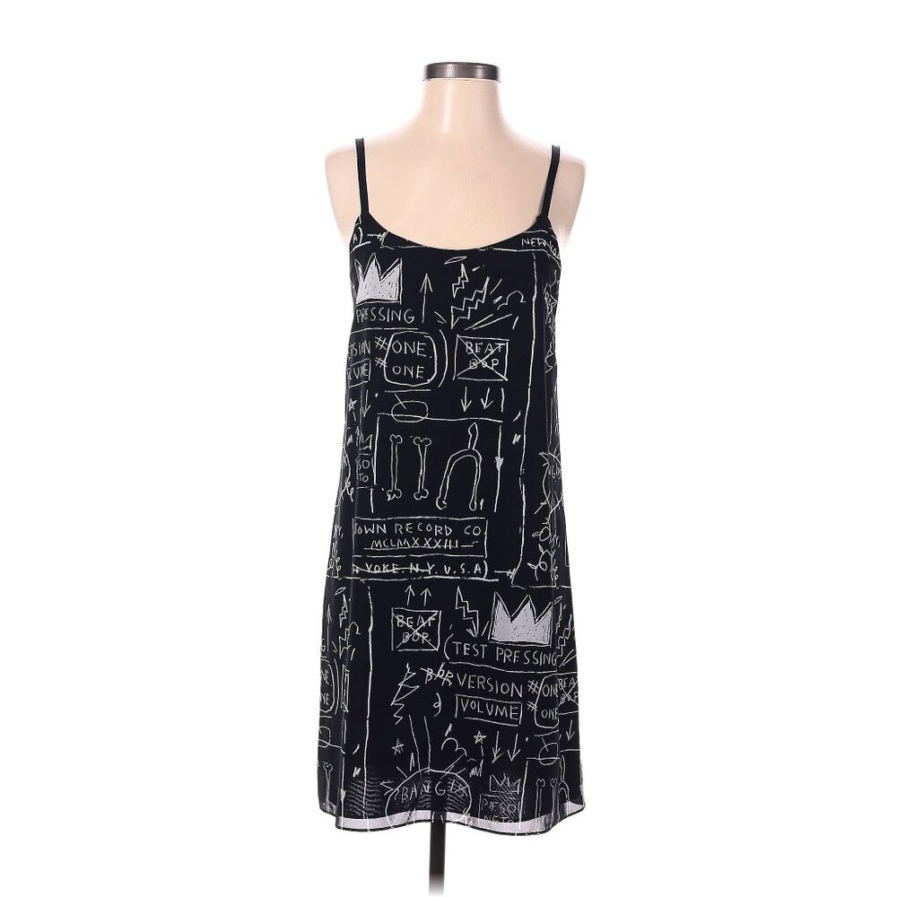 BASQUIAT Beat Bop Slip Camisole Silk Dress 1980s ARTSY HIPSTER RARE NEW NWOT